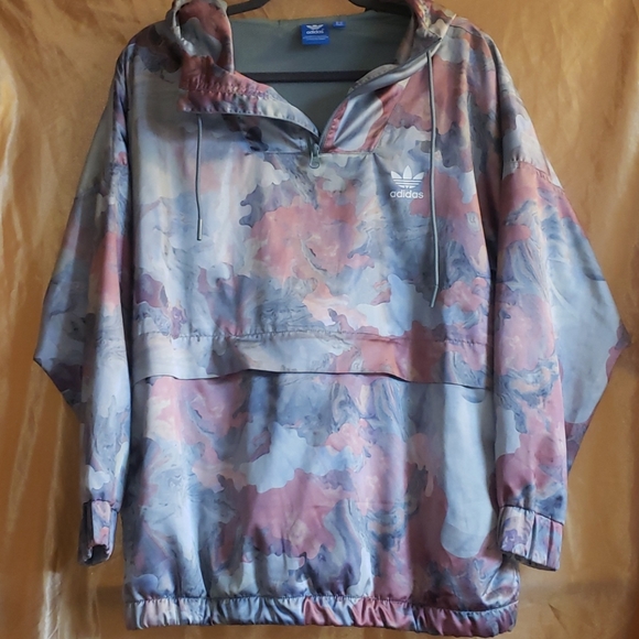 adidas Tops - Adidas Medium Satin Hoodie Marble Paint Print